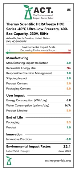 Thermo Scientific&trade; HERAfreeze&trade;&nbsp;HERAfreeze&trade;  HDE Series -40&deg;C Ultra-Low Temperature Freezers